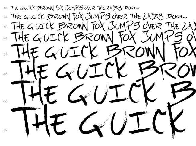 Urban Brush Zone font waterfall